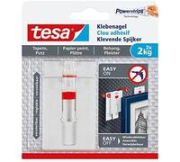 Tesa 77777-00000-00 Adhesive Nail, 2 kg, Set of 2 Pieces, suitable for wallpaper and plaster, reusable with new adhesive strips, easy mounting without damage.