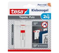 tesa Clavo adhesivo ajustable 2 kg para superficies sensibles – 2 unidades, reutilizable