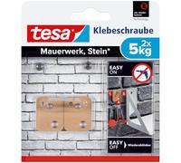Tesa adhesivas Tornillo para muros y piedra, potencia de retención 5 kg, 2 unidades), 77905-00000-00