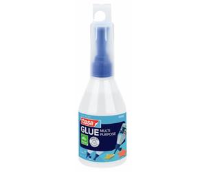 tesa ADHESIVO MULTIUSOS - Pegamento para manualidades - Frasco de 100 g | Pegamento para manualidades al agua - sin disolventes ni olor - transparente al secarse - para puntos, líneas y superficies