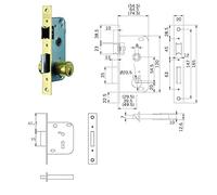 Tesa Assa Abloy Cerradura de embutir 200350HL 2003 Bronce latonado 50 mm para madera