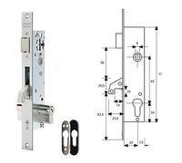 Tesa Assa Abloy 2240253NI Cerradura Monopunto De Palanca Basculante Para Perfiles Metálicos Inoxidable Entrada 25 mm 2240