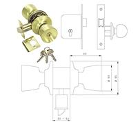Tesa Juego de pomos TULIPA 352050LM para puertas, latón mate, función 20