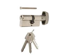 Tesa Assa Abloy, 503B4535N, Cilindro Estándar, TE5, Leva Larga, Llave - Botón, Niquelado, 45 x 35 mm
