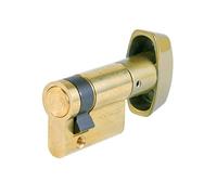 Tesa Assa Abloy, 503B5010L, Cilindro Estándar, TE5, Leva Larga, Llave - Botón, Latonado, 50 x 10 mm