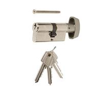 Tesa Assa Abloy 503B5035N Cilindro Estándar TE5 Niquelado 50B x 35 mm Llave - Botón Leva Larga