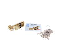Tesa Assa Abloy Cilindro de Alta Seguridad, Botón - Leva Larga, Latonado, 35x35 mm