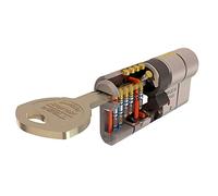 Tesa Assa Abloy Cilindro de Alta Seguridad, Llave - Leva Larga, Niquelado, 35x35 mm