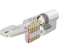 Tesa Assa Abloy M8503030N Cilindro De Seguridad Estándar T80 Niquelado 30 x 30 mm Llave - Llave Leva Corta