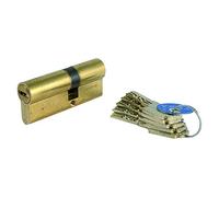 Tesa Assa Abloy T8555060L Cilindro De Seguridad Estándar T80 Latonado 50 x 60 mm Llave - Llave Leva Larga