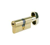 Tesa Assa Abloy T85B3040L Cilindro De Seguridad Estándar T80 Latonado 30 x 40 mm Llave - Botón Leva Larga