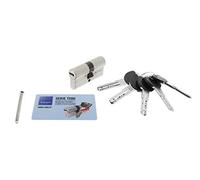 Tesa Assa Abloy, TX853540N, Cilindro de Alta Seguridad, TX80, Doble Embrague, Leva Larga, Llave - Llave, Niquelado, 35 x 40 mm