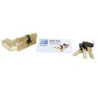 Tesa Assa Abloy, TX8B3535L, Cilindro TX80 de Alta Seguridad, Leva larga, Botón, Latonado, 35x35mm