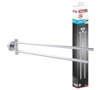 Tesa Toallero Smooz 40317-00000-00 — 2 brazos giratorios cromo, con adhesivo de montaje