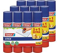 Tesa - Barra de pegamento, redonda, respetuosa con el medio ambiente, 4 unidades, 40 g, 20g, 1