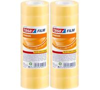 tesa Cinta adhesiva film standard 33 m x 19 mm torre de 8 rollos (Paquete de 2)