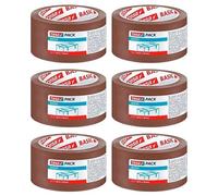 Tesa Pack 6 Cintas de Embalaje Basic 50 mm x 66 mm | Marrón