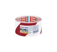 Tesa Cinta Adhesiva Señalización Signal Premium 50 mm x 60 mts Roja - Blanca Ideal para señalizar zonas de peligro con altas resistencias.