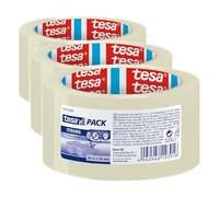 tesa Cinta adhesiva transparente strong 66 mt x 50 mm para embalaje bajo ruido (Paquete de 3)
