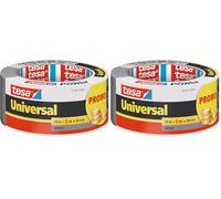 tesa Cinta Adhesiva Universal Extra Power - Celo Adhesivo con Fijación Extra Fuerte - Cinta Multiusos Versátil para Reparaciones, Fijación, Sellado y Más - Gris - 1 Rollo - 30 m x 50 mm (Paquete de 2)