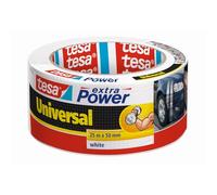 tesa Cinta adhesiva Universal Extra Power - Fijación extra fuerte - Blanco 1 rollo 25 m x 50 mm