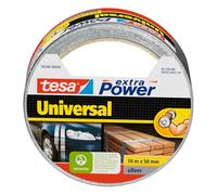 tesa Cinta Adhesiva Universal Extra Power - Celo Adhesivo con Fijación Extra Fuerte - Cinta Multiusos Versátil para Reparaciones, Fijación, Sellado y Más - Gris - 1 Rollo - 10 m x 50 mm