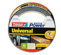 tesa Cinta adhesiva Universal Extra Power - Fijación extra fuerte, 1 rollo, Negro 10 m x 50 mm