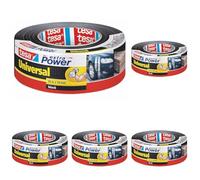 tesa Cinta Adhesiva Universal Extra Power - Celo Adhesivo con Fijación Extra Fuerte - Cinta Multiusos Versátil para Reparaciones, Fijación, Sellado y Más - Negro - 1 Rollo - 50 m x 50 mm