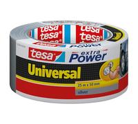 tesa Cinta Adhesiva Universal Extra Power - Celo Adhesivo con Fijación Extra Fuerte - Cinta Multiusos Versátil para Reparaciones, Fijación, Sellado y Más - Gris - 1 Rollo - 25 m x 50 mm