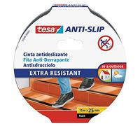 tesa Cinta antideslizante para escalones, rampas y suelos resbaladizos – Negro 15 m x 25 mm