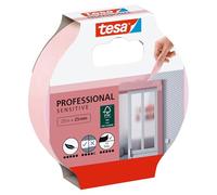 tesa Cinta de Carrocero PAPEL PINTADO - Cinta de Enmascarar Fina - Para un Enmascaramiento Preciso - Adecuada para Superficies Interiores Sensibles - 25 m x 25 mm