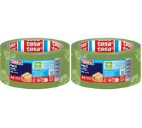 tesa Cinta de embalaje tesapack ECO (50 mm x 66 m), color verde (Paquete de 2)