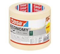 tesa Cinta de Pintar ecoLogo ECONOMY - Cinta de Pintor, Removible Sin Residuos hasta 4 Días Después, Sin Disolventes - Estrecha, 3x 50 m x 30 mm