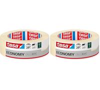 tesa Cinta de Pintar ecoLogo ECONOMY - Cinta de Pintor, Removible Sin Residuos hasta 4 Días Después, Sin Disolventes - Estrecha, 50 m x 38 mm (Paquete de 2)