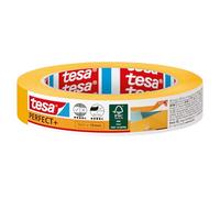 tesa Cinta de Pintar Perfect+ - Cinta de Carrocero de Papel tipo Washi Fino - Trabajos de Pintura y Enmascarado de Precisión - Uso en Interiores - 50 m x 19 mm, Amarillo