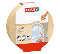 tesa Cinta de Pintor CURVAS - Cinta de Carrocero con Base Crepé Extra Fuerte para Enmascarar Curvas y Formas Irregulares - Superficies Rugosas y Lisas - 25 m x 38 mm