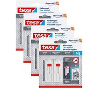 tesa Clavo adhesivo ajustable para papel pintado y yeso, clavos autoadhesivos de Tesa Powerstrips / 8 x 1 kg de potencia de sujeción
