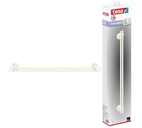 tesa Colgador de Toallas Doble tesa Moon White, Blanco Mate, Autoadhesivo, tecnología de Montaje Adhesiva, 112 mm x 640 mm x 50 mm