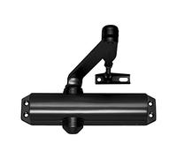 TESA DC120 DC120-1-D9005 cierrapuertas, EN 4, para puertas hasta 80 kg, brazo articulado, para puertas cortafuegos, acabado Negro RAL 9005, control de cierre regulable, golpe final ajustable
