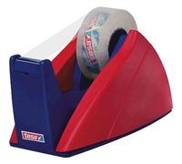 tesa Dispensador de cinta adhesiva Easy Cut recargable antideslizante, hasta 33 m x 19 mm, Rojo/Azul