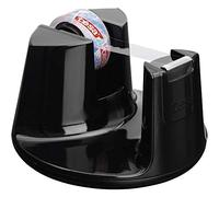 tesa EasyCut® COMPACT - Dispensador de Cinta Adhesiva - Dispensador de Escritorio con Base Stop-Pad para Mesas y Escritorios - Incluye 1 Rollo de Cinta tesa tesafilm® 10m x 15 mm - Negro