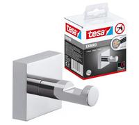 tesa Ekkro Percha de toallas, de metal cromado brillante, autoadhesiva, tecnología de montaje adhesiva, 39 x 39 x 52 mm