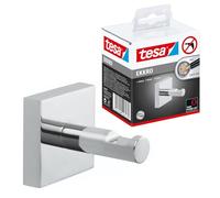 tesa Ekkro Percha de toallas, de metal cromado brillante, autoadhesiva, tecnología de montaje adhesiva, 50 x 50 x 63 mm