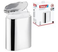 tesa Cubo de basura para baño ELEGAANT – Acero inoxidable, montaje sin taladrar Power.Kit – Cromado
