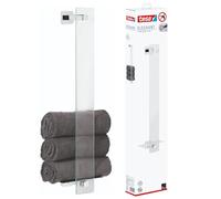 tesa ELEGAANT - Toallero de Pie Elegante para Baños - Montaje sin Taladrar - Alta Fuerza de Fijación con Tecnología Power.Kit - 127 x 180 x 667 mm - Acero Inoxidable