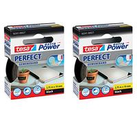 Tesa Extra Power - Cinta de tejido, negro, 19 mm │ 2er Pack