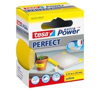 tesa extra Power Perfect Cinta de tela - Amarilla - 2,75 m x 38 mm | Cinta adhesiva reforzada con tejido - Para manualidades, reparar, fijar, reforzar y escribir - Interior y exterior