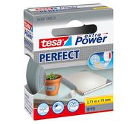 tesa extra Power Perfect Cinta de tela - Gris - 2,75 m x 19 mm | Cinta adhesiva reforzada con tejido - Para manualidades, reparar, fijar, reforzar y escribir - Interior y exterior