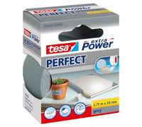 tesa extra Power Perfect Cinta de tela - Gris - 2,75 m x 38 mm | Cinta adhesiva reforzada con tejido - Para manualidades, reparar, fijar, reforzar y escribir - Interior y exterior
