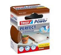 tesa extra Power Perfect Cinta de tela - Marrón - 2,75 m x 38 mm | Cinta adhesiva reforzada con tejido - Para manualidades, reparar, fijar, reforzar y escribir - Interior y exterior